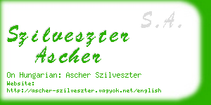 szilveszter ascher business card